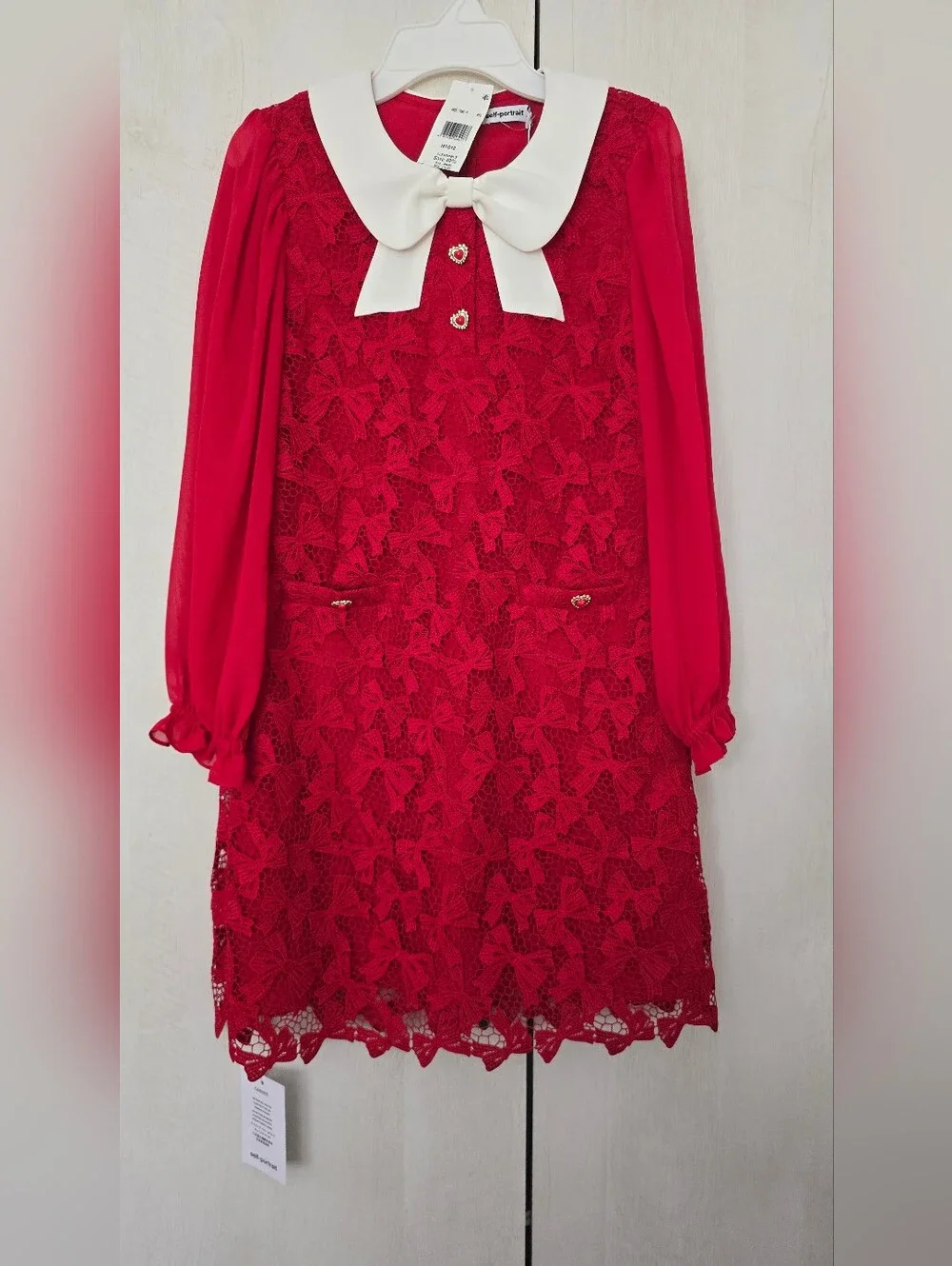 SELF PORTRAIT KIDS Bow lace dress Collar